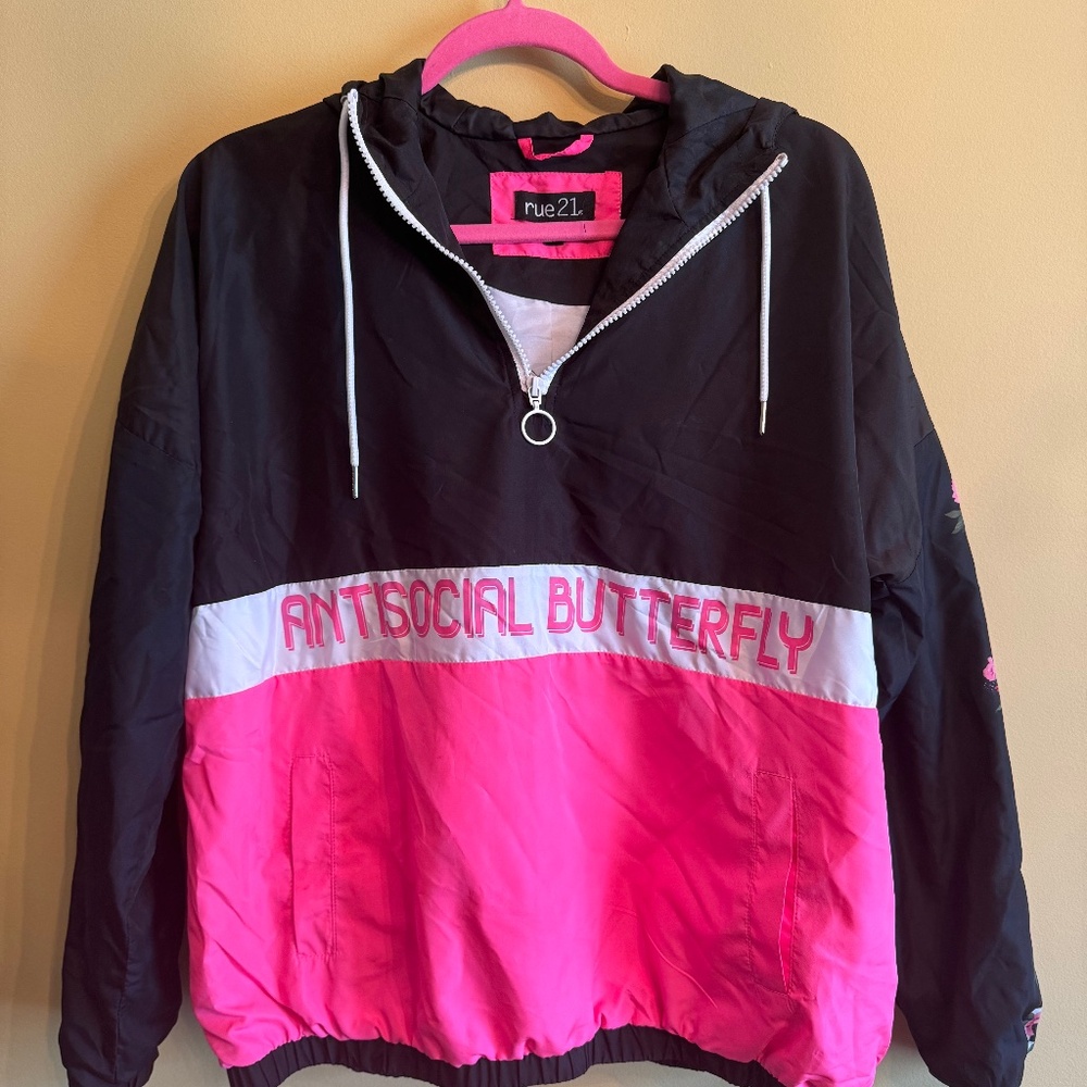 antisocial butterfly windbreaker quarter zip